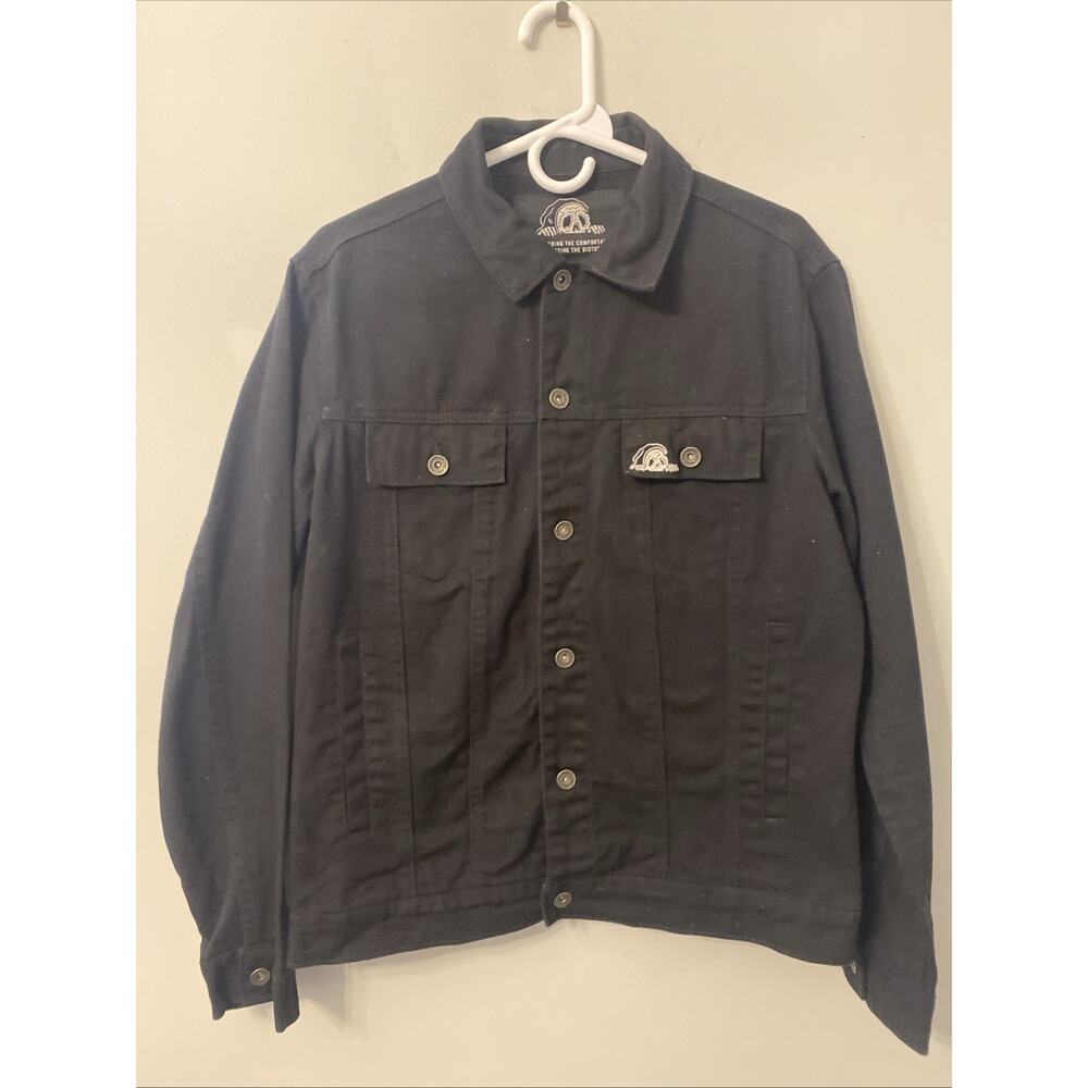 Lurking Class Embroidered Black Denim Jacket Size Small - Picture 3 of 5